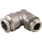 RS PRO Nickel Plated Brass Male Pneumatic Elbow Threaded-to-Tube Adapter, 1/8 in Male 4mm Threaded, Tube