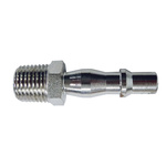 RS PRO Nickel Plated Steel Male Coupler Nipple, BSPT 1/4 in Male Threaded