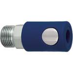 RS PRO Zinc Plated Steel Male Pneumatic Quick Connect Coupling, 1/4 in Male Threaded