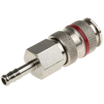 RS PRO Brass Male Pneumatic Quick Connect Coupling, 6mm Hose Barb