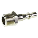 RS PRO Brass Male Pneumatic Quick Connect Coupling, R 3/8 Male Threaded