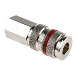 RS PRO Brass Female Pneumatic Quick Connect Coupling, G 3/8 Female Threaded