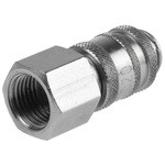 RS PRO Brass Female Pneumatic Quick Connect Coupling, G 1/8 Female Threaded