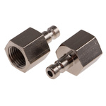 RS PRO Brass Female Pneumatic Quick Connect Coupling, G 1/8 Female Threaded