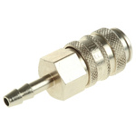 RS PRO Brass Male Pneumatic Quick Connect Coupling, 4mm Hose Barb