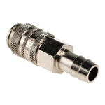 RS PRO Brass Male Pneumatic Quick Connect Coupling, 9mm Hose Barb