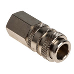 RS PRO Brass Female Pneumatic Quick Connect Coupling, G 1/8 Female Threaded