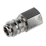 RS PRO Brass Female Pneumatic Quick Connect Coupling, G 3/8 Female Threaded