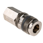 RS PRO Brass Female Pneumatic Quick Connect Coupling, G 1/4 Female Threaded