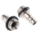 RS PRO Brass, Steel Male Pneumatic Quick Connect Coupling, G 3/8 Male Threaded