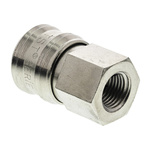 RS PRO Brass Female Pneumatic Quick Connect Coupling, G 1/4 Female Threaded