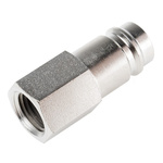 RS PRO Brass Female Pneumatic Quick Connect Coupling, G 1/4 Female Threaded