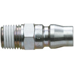 SMC Structural Steel Male Pneumatic Quick Connect Coupling, R 1/4 Male Threaded