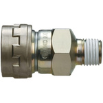 SMC Structural Steel Male Pneumatic Quick Connect Coupling, R 1/4 Male Threaded