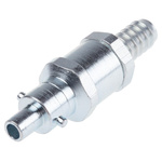 RS PRO Steel Male Pneumatic Quick Connect Coupling, G 3/8 Male 9.5mm Hose Barb