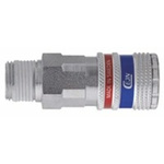 CEJN Brass, Steel Male Pneumatic Quick Connect Coupling, R 1/2 Male Threaded