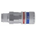 CEJN Brass, Steel Male Pneumatic Quick Connect Coupling, R 1/2 Male Threaded