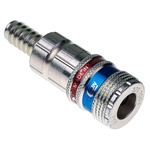 CEJN Brass, Steel Pneumatic Quick Connect Coupling, 10mm Hose Barb