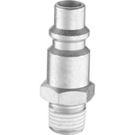 PREVOST Treated Steel Male Plug for Pneumatic Quick Connect Coupling, G 1/4 Male Threaded