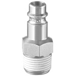 PREVOST Treated Steel Male Plug for Pneumatic Quick Connect Coupling, G 1/4 Male Threaded