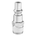 PREVOST Treated Steel Male Plug for Pneumatic Quick Connect Coupling, G 3/8 Male Threaded