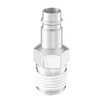 PREVOST Treated Steel Male Plug for Pneumatic Quick Connect Coupling, G 3/8 Male Threaded