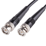 Radiall Male BNC to Male BNC Coaxial Cable, 250mm, RG58 Coaxial, Terminated