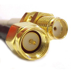 Siretta ASM Series Male SMA to Female SMA Coaxial Cable, 100mm, RG174 Coaxial, Terminated
