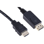 RS PRO 4K DisplayPort to HDMI Cable, Male to Male - 1m