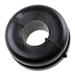 HellermannTyton Black PVC 10mm Round Cable Grommet for Maximum of 6 mm Cable Dia.