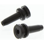 HellermannTyton Black PVC 9.5mm Round Cable Grommet for Maximum of 3 mm Cable Dia.