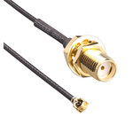 TE Connectivity Female U.FL to Male SMA Coaxial Cable, 200mm, UFL Coaxial, Terminated
