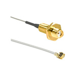 TE Connectivity Female U.FL to Male SMA Coaxial Cable, 100mm, UFL Coaxial, Terminated