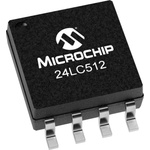 Microchip 24LC512T-I/SM, 32kbit EEPROM Chip, 1000ns 8-Pin SOIC Serial-I2C