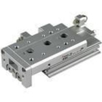 Slide table with linear bearing 16mm bore, 30mm stroke with shock absorbers both ends