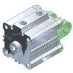 SMC Pneumatic Compact Cylinder - 20mm Bore, 10mm Stroke, CQS Series, Double Acting