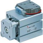 SMC Pneumatic Cylinder - 32mm Bore, 20mm Stroke, CVQM32 Series, Double Acting