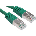 RS PRO Cat6 Male RJ45 to Male RJ45 Ethernet Cable, S/FTP, Green PVC Sheath, 0.5m