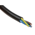 RS PRO 3 Core 0.75 mm² Mains Power Cable, Black Polyvinyl Chloride PVC Sheath 100m, 6 A 500 V, 3183Y H05VV-F