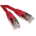 RS PRO Cat5e Male RJ45 to Male RJ45 Ethernet Cable, F/UTP, Red PVC Sheath, 0.5m