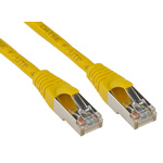 RS PRO Cat5e Male RJ45 to Male RJ45 Ethernet Cable, F/UTP, Yellow PVC Sheath, 1m