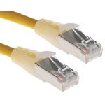 RS PRO Cat5e Male RJ45 to Male RJ45 Ethernet Cable, F/UTP, Yellow PVC Sheath, 5m