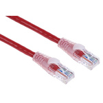 RS PRO Cat5e Male RJ45 to Male RJ45 Ethernet Cable, U/UTP, Red PVC Sheath, 2m