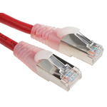 RS PRO Cat5e Male RJ45 to Male RJ45 Ethernet Cable, F/UTP, Red PVC Sheath, 10m