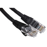 RS PRO Cat5e Male RJ45 to Male RJ45 Ethernet Cable, U/UTP, Black LSZH Sheath, 10m