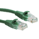 RS PRO Cat5e Male RJ45 to Male RJ45 Ethernet Cable, U/UTP, Green PVC Sheath, 2m
