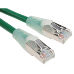 RS PRO Cat5e Male RJ45 to Male RJ45 Ethernet Cable, F/UTP, Green PVC Sheath, 0.5m