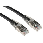 RS PRO Cat5e Male RJ45 to Male RJ45 Ethernet Cable, F/UTP, Black PVC Sheath, 0.5m