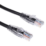 RS PRO Cat5e Male RJ45 to Male RJ45 Ethernet Cable, U/UTP, Black PVC Sheath, 1m