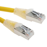 RS PRO Cat6 Male RJ45 to Male RJ45 Ethernet Cable, F/UTP, Yellow LSZH Sheath, 2m